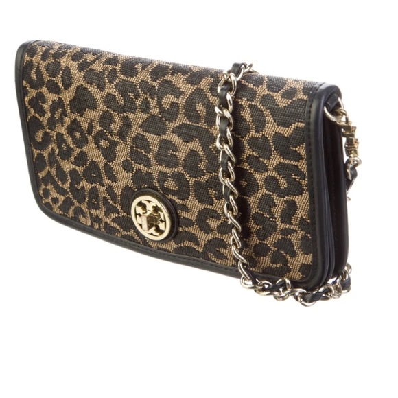 Tory Burch Leopard Print Raffia Crossbody Bag - Picture 4 of 9